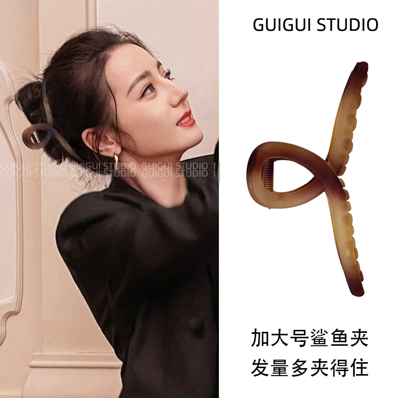 鲨鱼韩国简约磨砂高级法式发夹