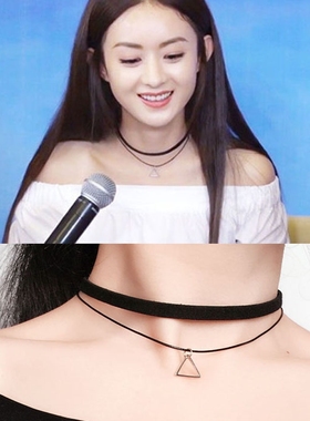 choker锁骨链黑色暗黑系网红项圈