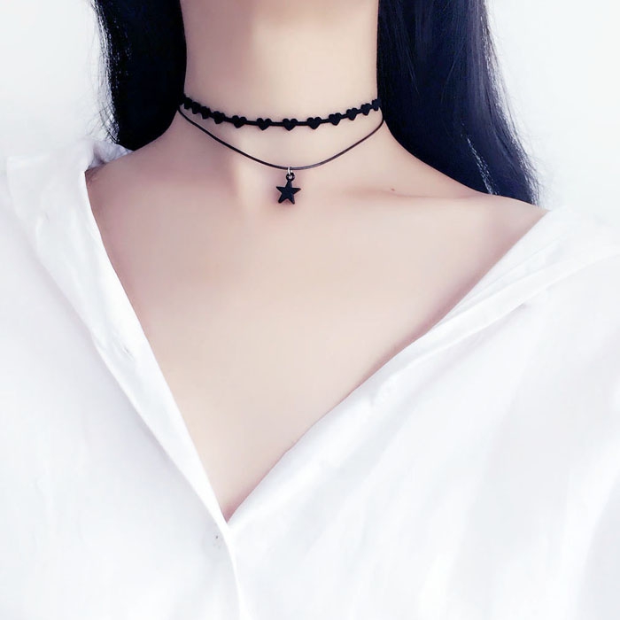 女潮choker锁骨链酷项链