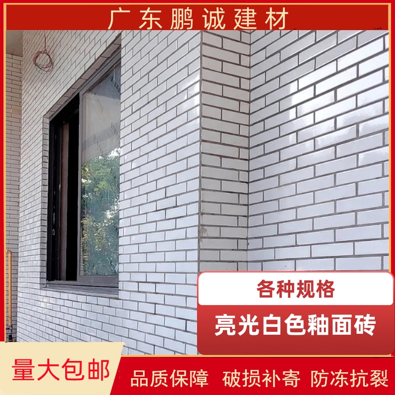 60*240亮光白色条砖老式釉面砖外墙砖条形瓷砖室外修补白色砖-封面