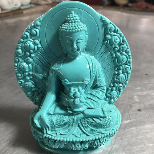 天然绿松石佛祖精雕摆件