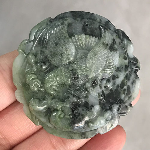 天然南阳独山玉老鹰皮带扣独玉大展宏图男女腰带玉石腰牌腰佩饰品