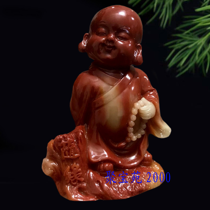 寿山石随缘小和尚童子佛黄龙玉