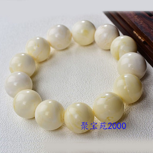 蜡单圈手串白蜜琥珀手链