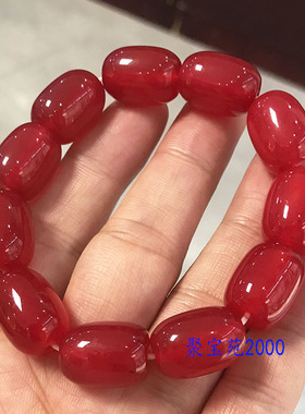 天然巴西7a级红玛瑙手串玛瑙龙磷冰丝手链佛珠红玛瑙路路通手饰品