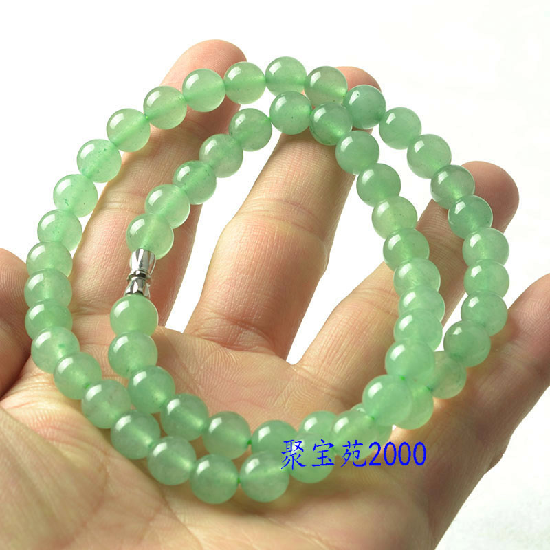 东陵玉项链金丝玉圆珠链