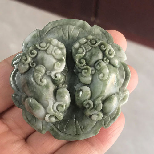 天然南阳独山玉双貔貅皮带扣男士平安护身独玉精雕母子皮丘腰带扣