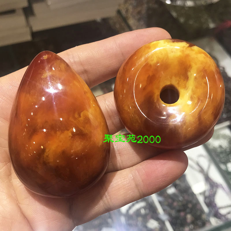 天然波罗的海老蜜蜡平安扣吊坠琥珀水滴吊坠男女无事牌项链毛衣链