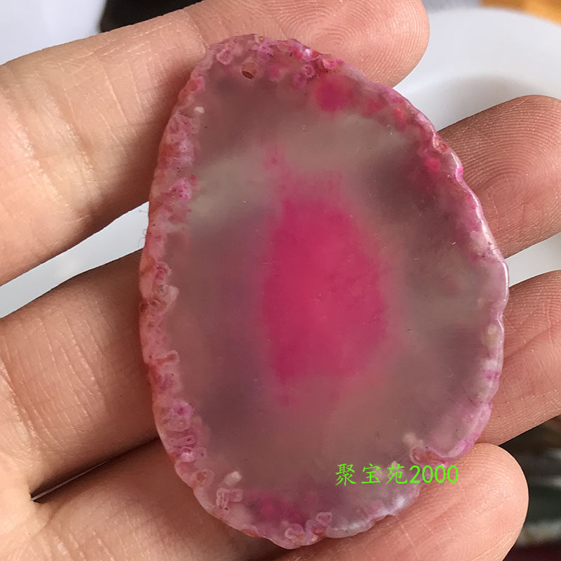 天然玛瑙原石切片吊坠彩色水晶玉髓毛衣链饰品装饰风景片挂坠项链