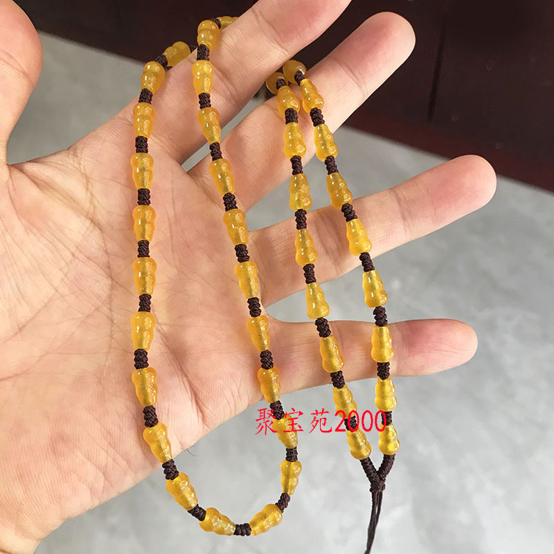 节节高升葫芦黄龙玉项链