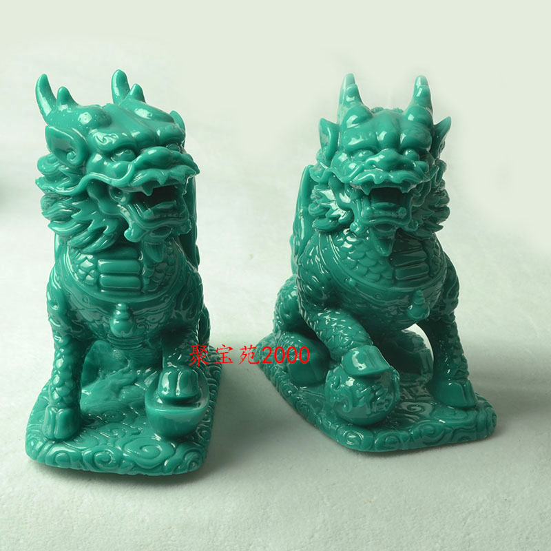 招财麒麟摆件一对神兽摆饰