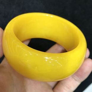 波罗 老蜜手链手串手环饰品 海天然鸡油黄蜜蜡琥珀手镯加宽