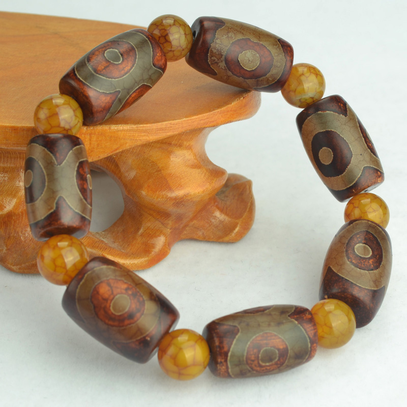 老天珠手串九眼三眼原石手链男女款手串保真天然玉髓玛瑙宝石