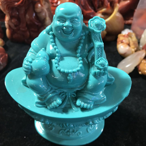 绿松石精雕笑佛如意葫芦招财元宝