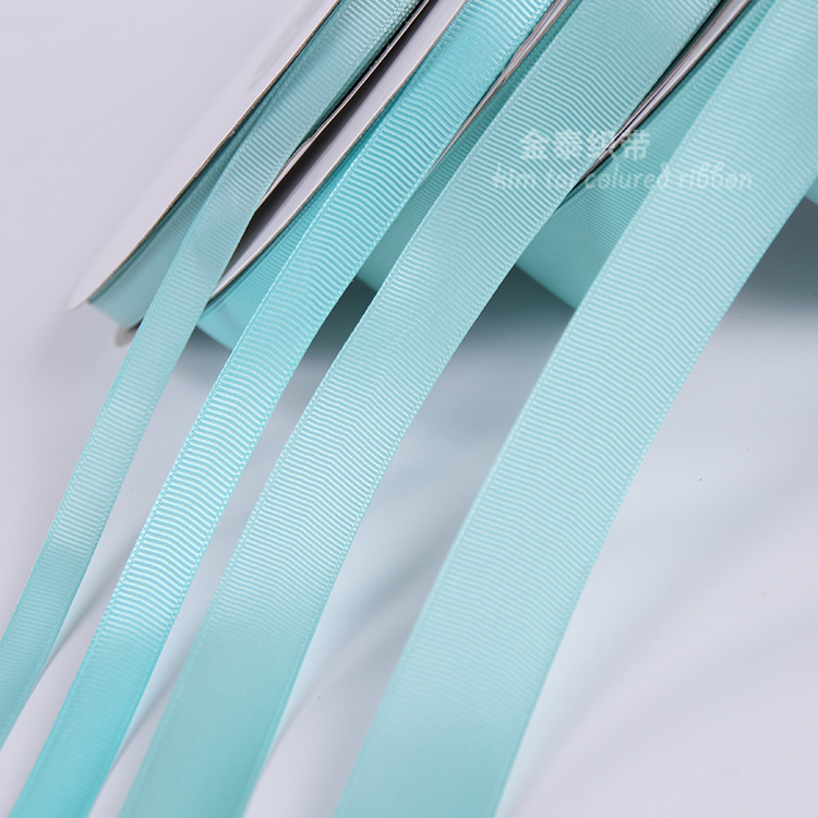 6mm1cm2/2.5/4Cm宽罗纹丝带缎带T蓝螺纹织带蝴蝶结整盘91米