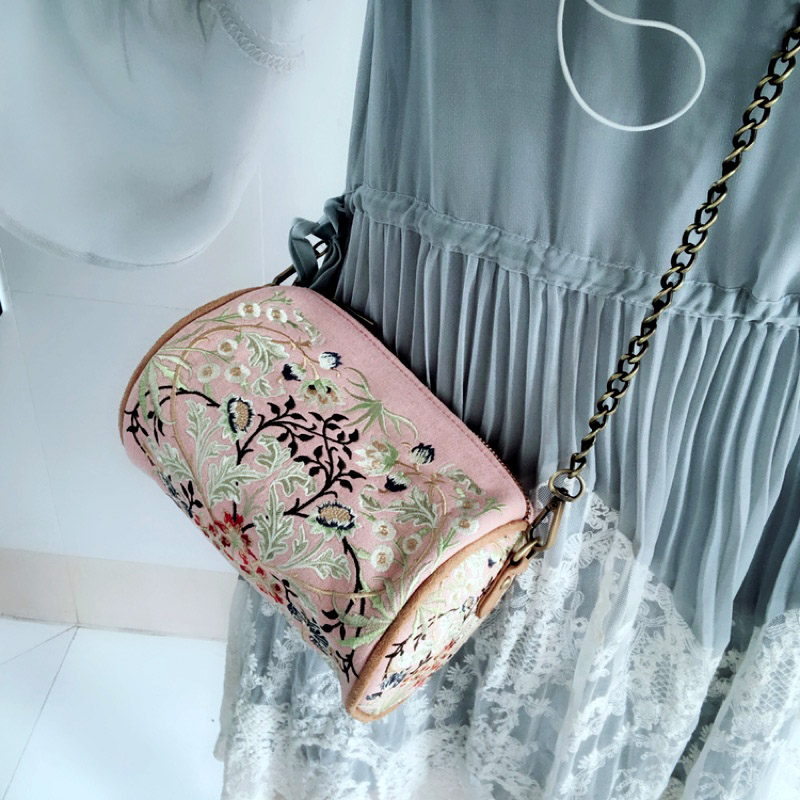 斜挎包少女森系水桶包复古风汉服