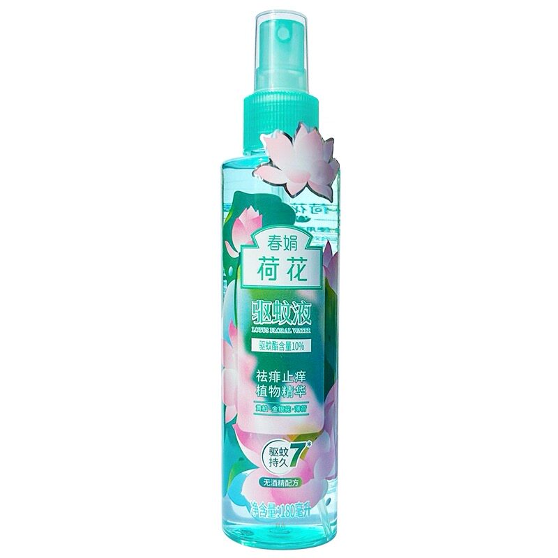 春娟花露水荷花驱蚊液180ml祛扉止痒户外室内防蚊虫叮咬