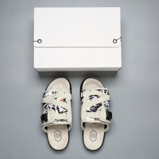 白拼图贾基椰子拖鞋男潮牌CHRISTO  VISVIM凉拖鞋子休闲沙滩凉拖