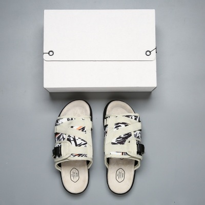 白拼图贾基椰子拖鞋男潮牌CHRISTO  VISVIM凉拖鞋子休闲沙滩凉拖