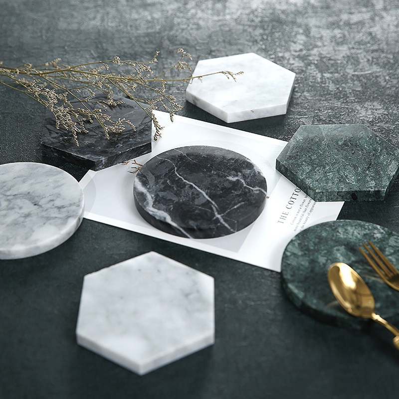 Northern Europe ins Marble Coaster heat insulation non-slip coffee Blackish green Coaster jewelry Exhibition photograph propin the Tableware , Cup/Cups/Kettle , Coaster  category - from Buy2taobao.com to provide professional Taobao agent buy service