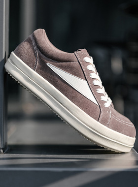 MRA反绒棕版厚底板鞋男鞋2025新款RO风复古运动休闲鞋百搭潮鞋子