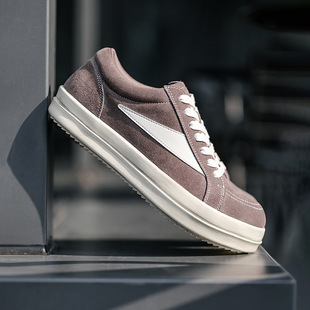 MRA反绒棕版厚底板鞋男鞋2025新款RO风复古运动休闲鞋百搭潮鞋子