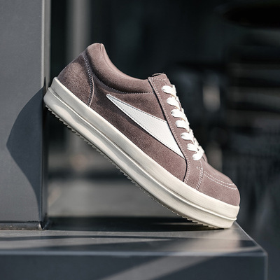 MRA反绒棕版厚底板鞋男鞋新款