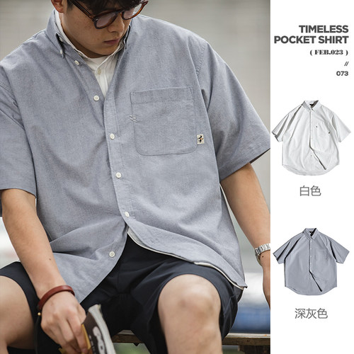 马登工装日系复古oversize短袖潮