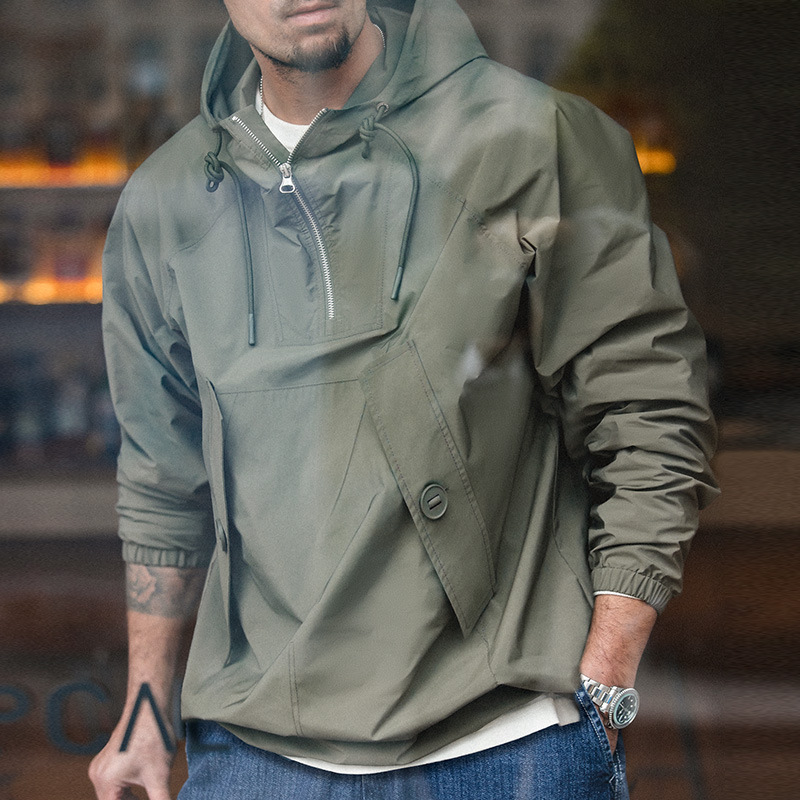 马登工装甲板服连帽风衣防罩衫