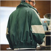 马登工装 美式 复古宽松可拆卸双拉链夹克男春秋运动拼色风衣外套潮