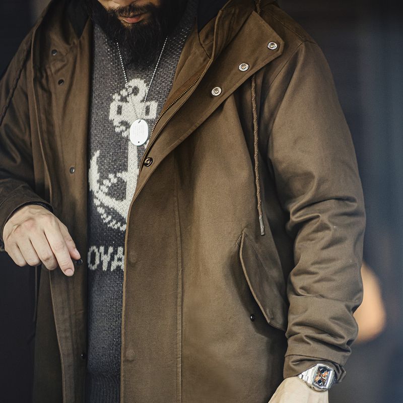 马登工装美式复古m51连帽风衣