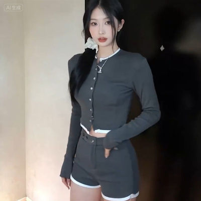 小香风针织内搭时尚套装修身修身