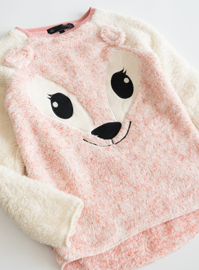 欣易雪法单童装 女童家居珊瑚绒双面 加绒厚款特价童装加厚秋冬季