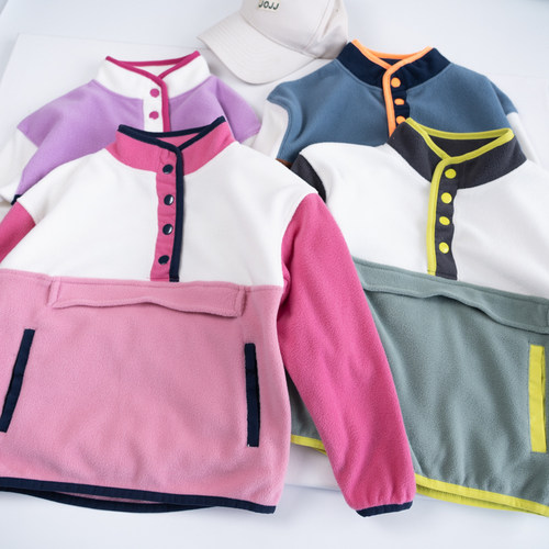 S tag~ 纯新款摇粒绒 立领卫衣 儿童3-14岁外套轻便保暖透气