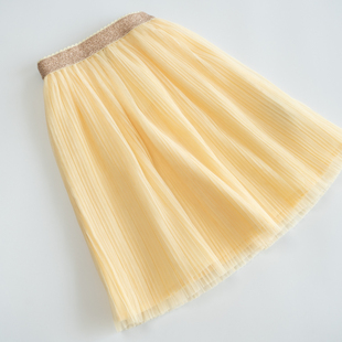 欣易雪法单童装F1-1儿童纱裙 纯棉女童半身裙松紧腰柔软 细纱裙