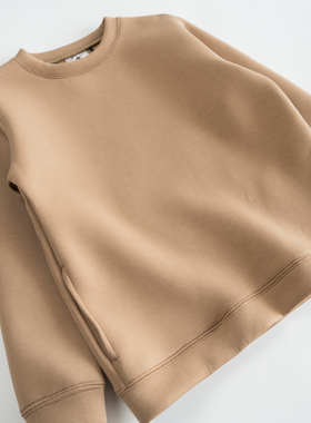 欣易雪法单童装上衣外套圆领长袖套头卫衣宽松秋冬空气棉休闲