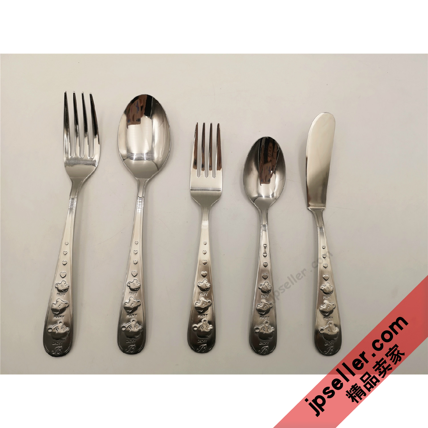 日本 高桑金属 泰迪熊Honey bear系列正餐甜品叉勺黄油刀