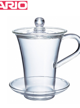 日本原装进口HARIO耐热玻璃花茶杯红茶杯透明咖啡杯180ml GWT-1
