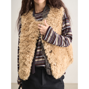 LANVIVIER 暖冬时髦 长期主义穿搭 泰迪仿羊毛卷保暖加厚马甲外套