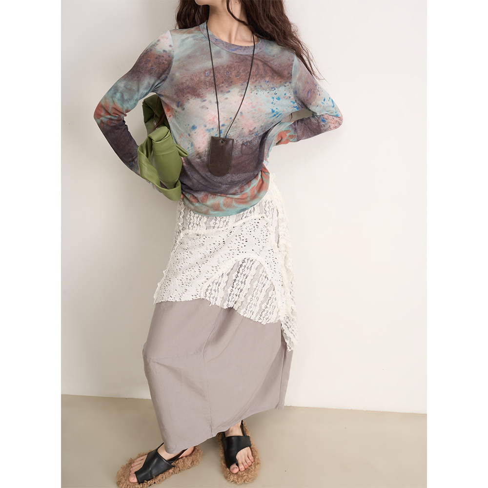 LANVIVIER 加法穿搭法门精致变奏不规则蕾丝网眼叠穿时髦系带屁帘