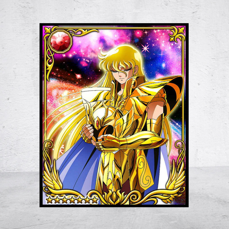 【新品】5d钻石画黄金圣斗士处女座方圆钻满贴十字绣满绣印花包邮