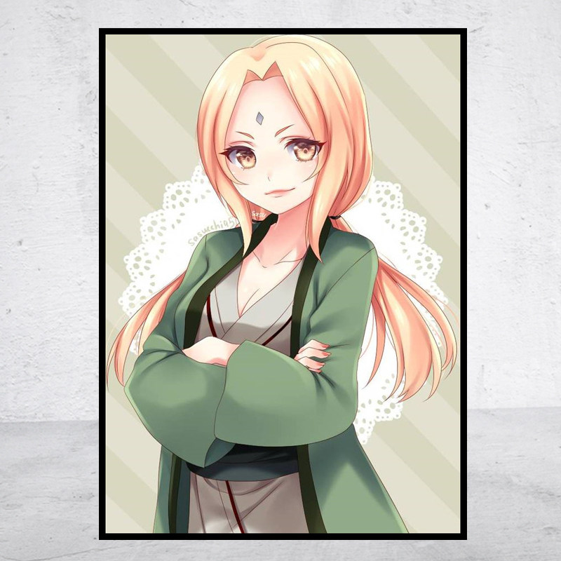 【新品】动漫5D钻石画火影忍者纲手方圆钻满贴十字绣满绣印花包邮