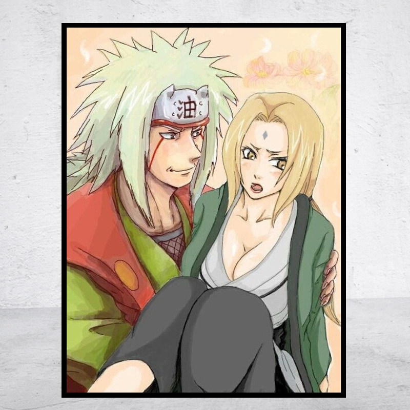 新品动漫5D钻石画火影忍者自来也纲手方圆钻满贴十字绣满绣印花