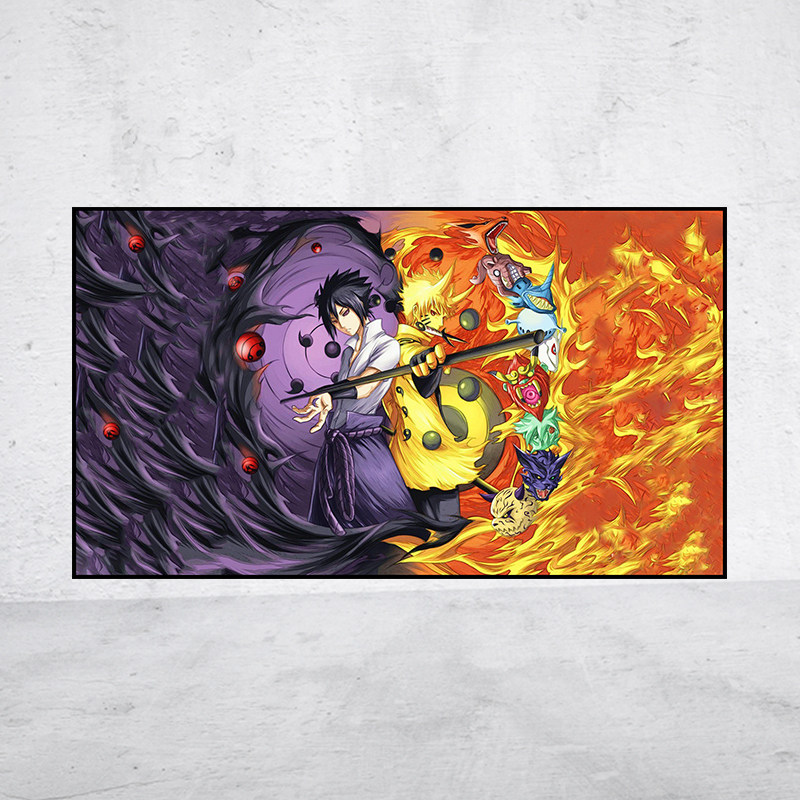 动漫5D钻石画火影忍者鸣人佐助方圆钻石画满贴十字绣满绣印花包邮