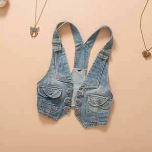 牛仔马甲女短款无袖外套韩版背心学院风夏季挂脖小马夹百搭坎肩薄