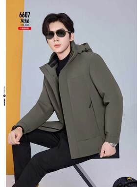 羽狼6607羽绒服2026年新款九成品冬半成品男衣皮衣壳大码脱卸