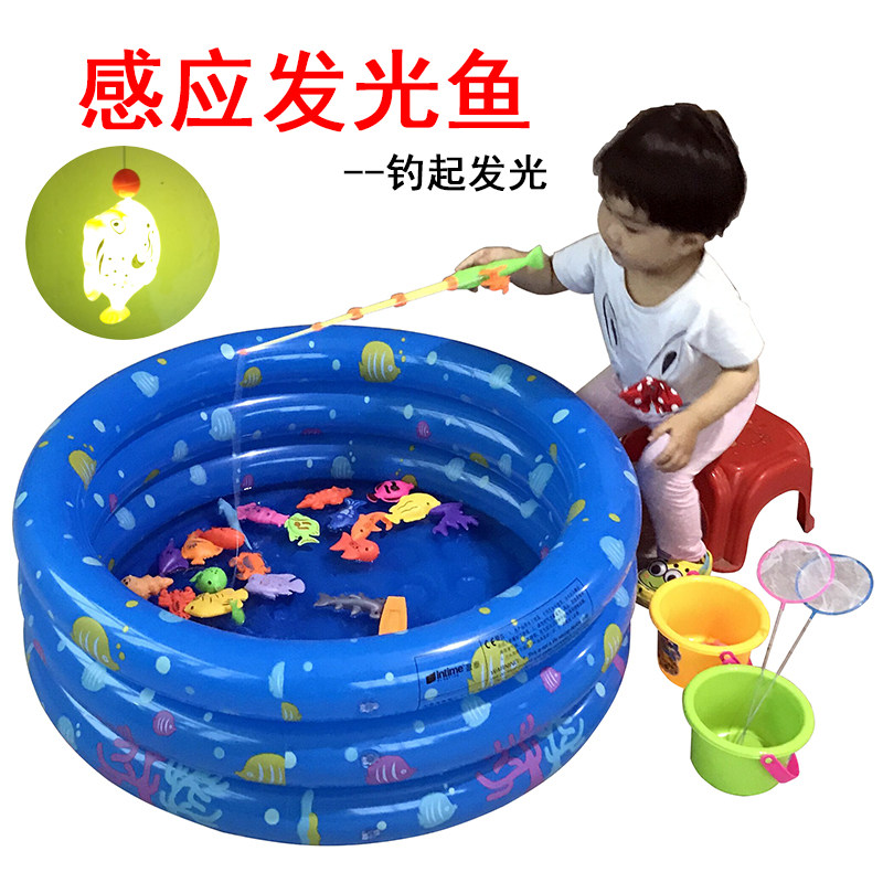 双贝儿童钓鱼玩具池套装大号广场磁性感应发光男女小孩宝宝136岁|msdalam kategori Toy/bayi/teka-teki/blok bangunan/model, manik/teka-teki/Pasangan/pemasangan/Pukul mainan, Mainan memancing - dari Buy2taobao.com untuk memberikan perkhidmatan ejen Taobao profesional membeli