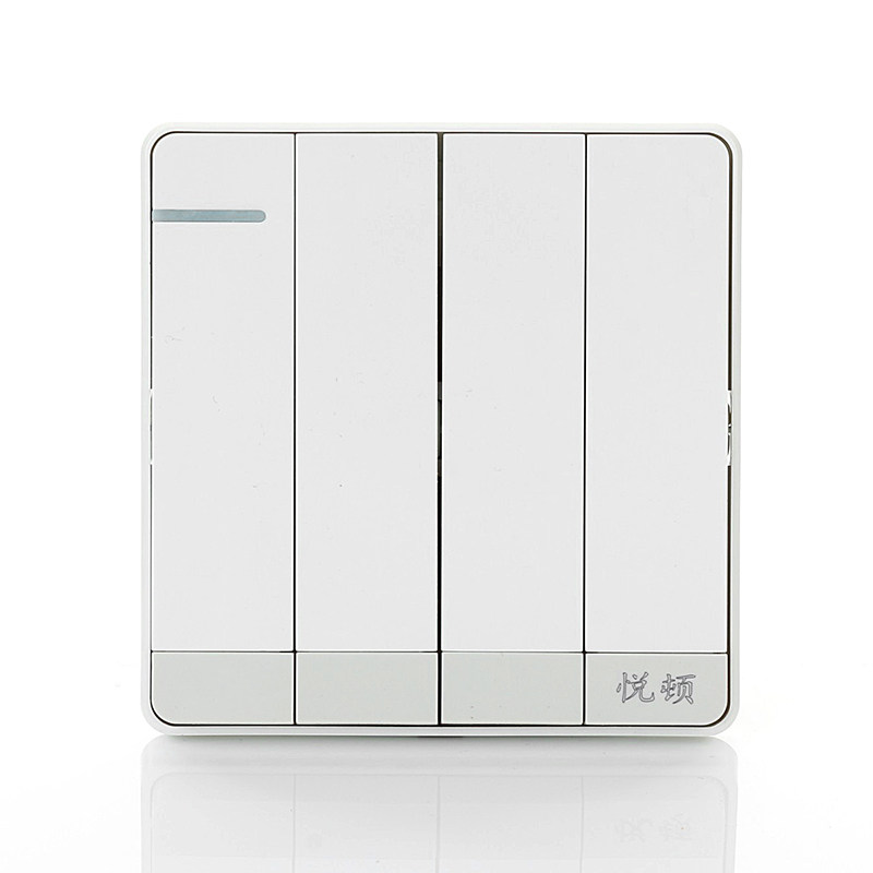 悦顿墙壁家用暗装86型四开双控电源开关插座面板A60雅白色大板在类目 电子/电工, 开关, 双控开关中 - 来自Buy2taobao.com提供专业的淘宝代购服务