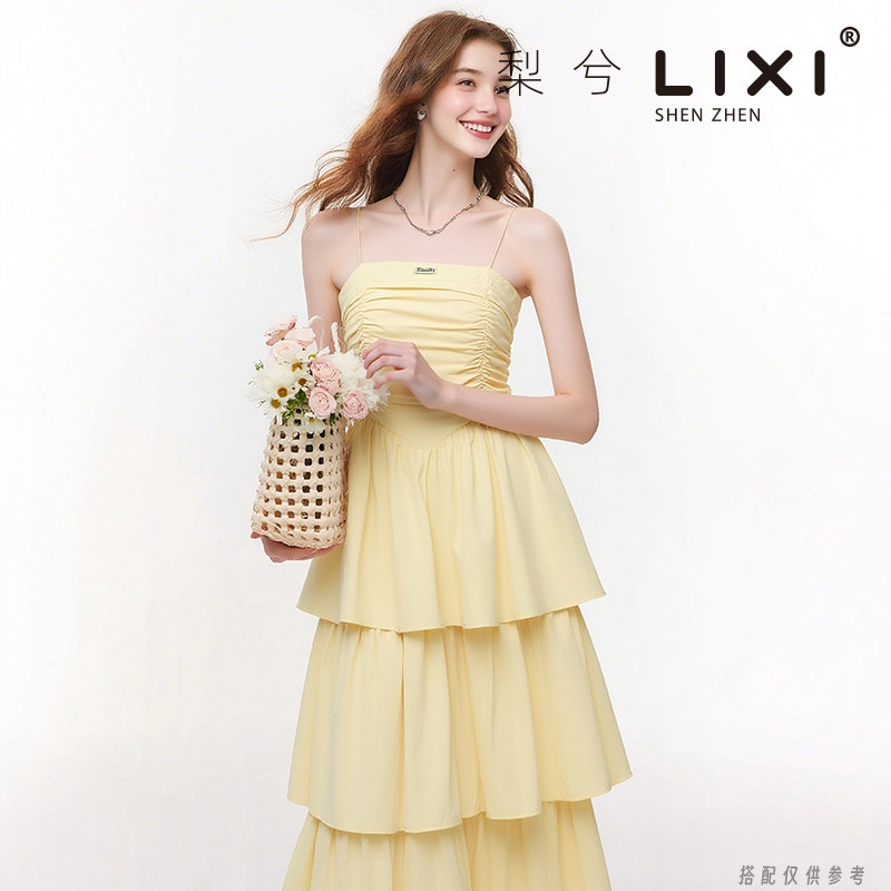 专柜同款夏季套装裙显瘦棉质蛋糕吊带裙针织开衫两件套裙子一整套