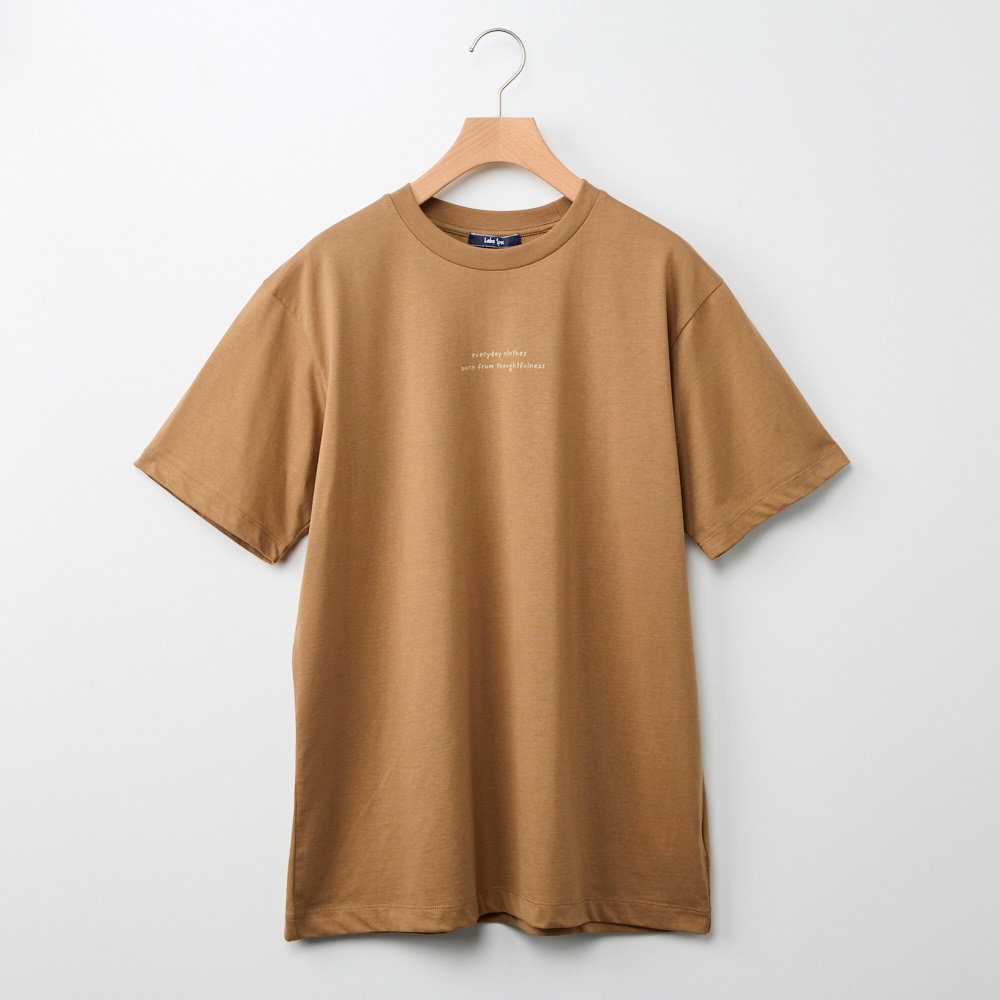 日本森系labo男士纯色印花短袖纯棉圆领短袖T恤外贸原单